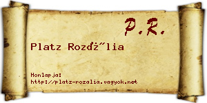 Platz Rozália névjegykártya